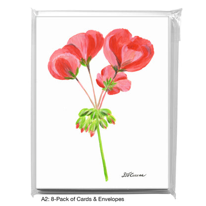 Geranium Blossoms, Greeting Card (7798)