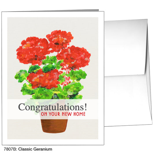 Classic Geranium, Greeting Card (7807B)