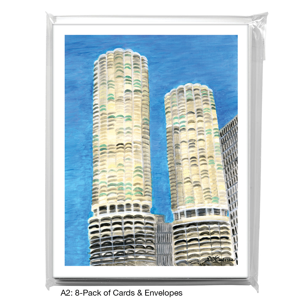 Marina Towers, Chicago, Greeting Card (7809)