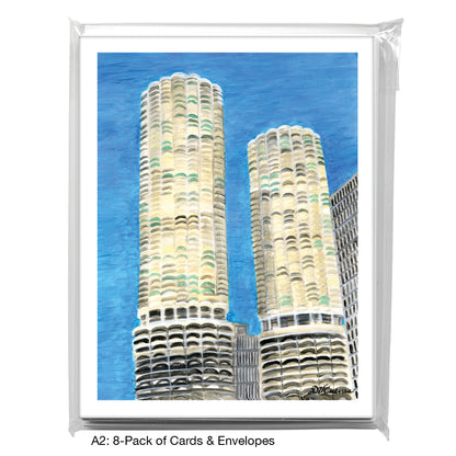 Marina Towers, Chicago, Greeting Card (7809)