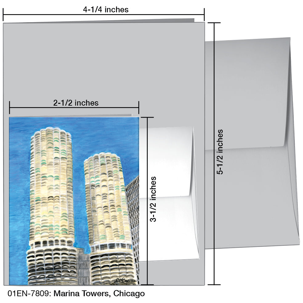 Marina Towers, Chicago, Greeting Card (7809)