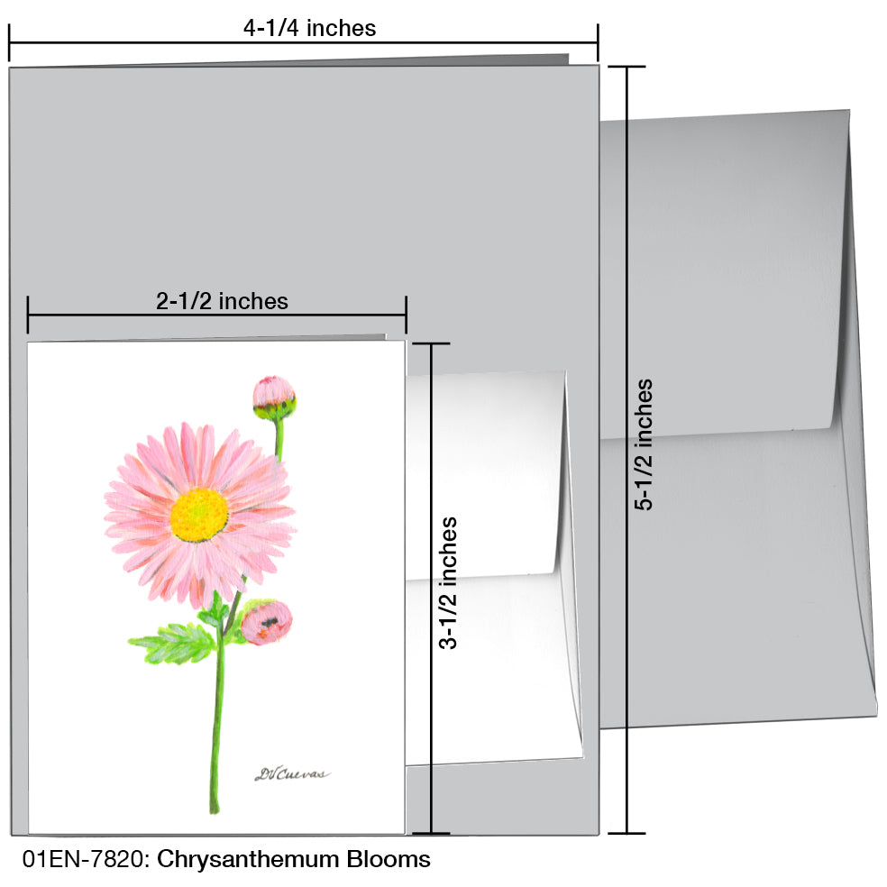 Chrysanthemum Blooms, Greeting Card (7820)