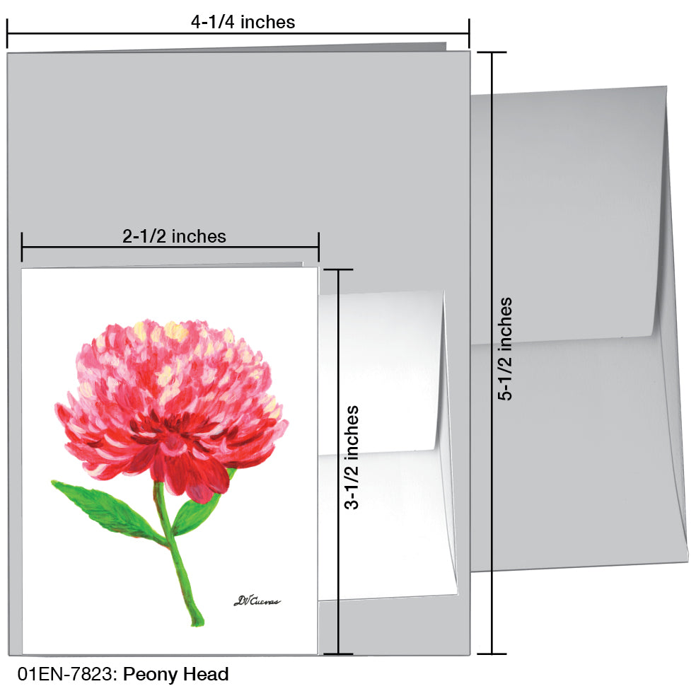 Peony Head, Greeting Card (7823)