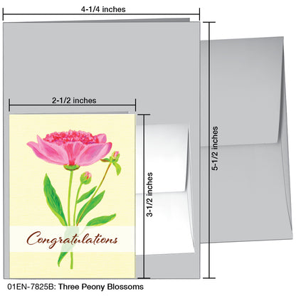 Three Peony Blossoms, Greeting Card (7825B)