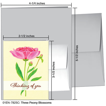 Three Peony Blossoms, Greeting Card (7825C)