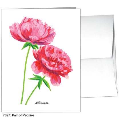 Pair Of Peonies, Greeting Card (7827)