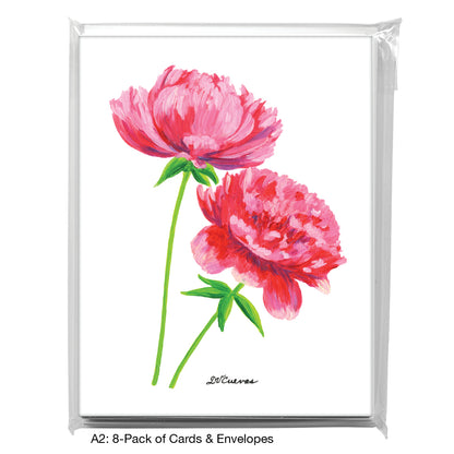 Pair Of Peonies, Greeting Card (7827)