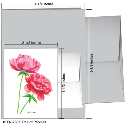 Pair Of Peonies, Greeting Card (7827)