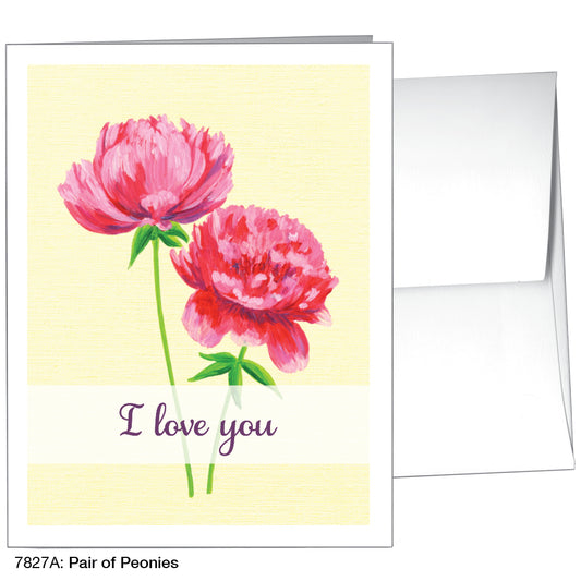 Pair Of Peonies, Greeting Card (7827A)