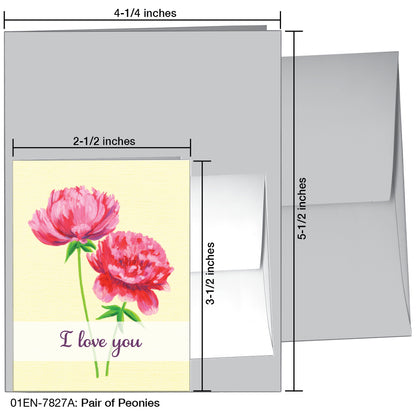 Pair Of Peonies, Greeting Card (7827A)