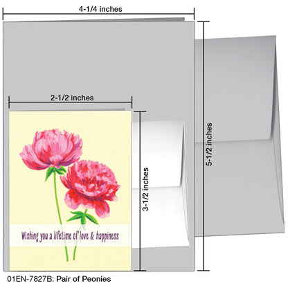 Pair Of Peonies, Greeting Card (7827B)