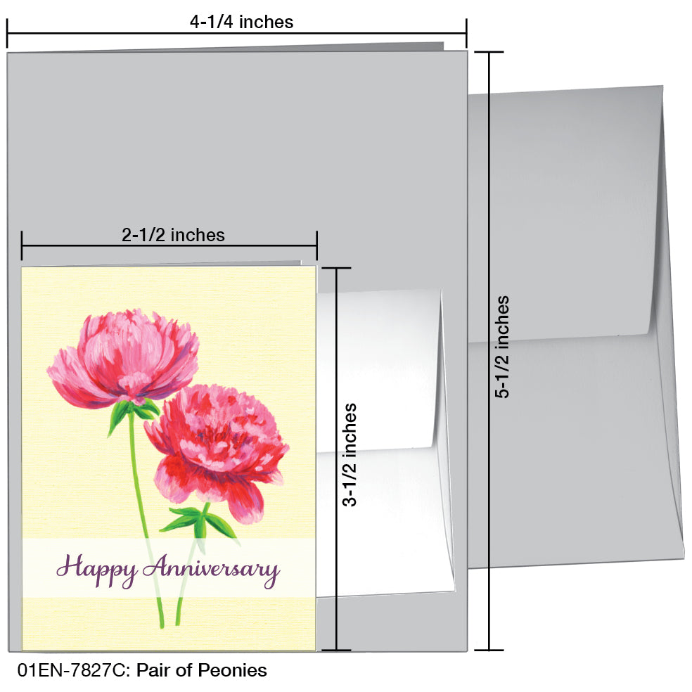 Pair Of Peonies, Greeting Card (7827C)