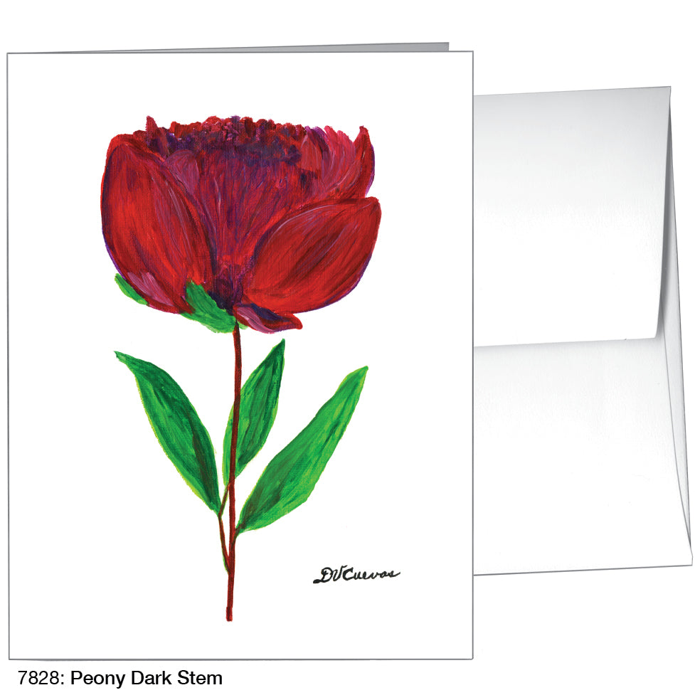 Peony Dark Stem, Greeting Card (7828)