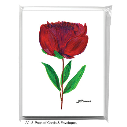 Peony Dark Stem, Greeting Card (7828)