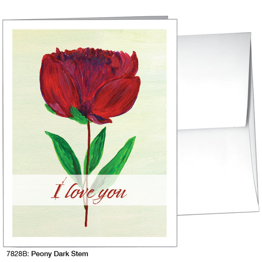 Peony Dark Stem, Greeting Card (7828B)