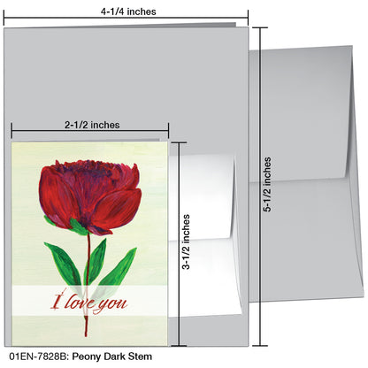 Peony Dark Stem, Greeting Card (7828B)