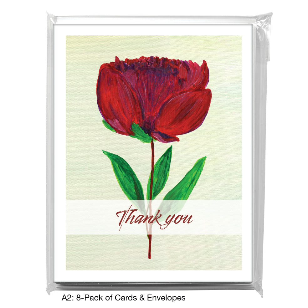 Peony Dark Stem, Greeting Card (7828A)