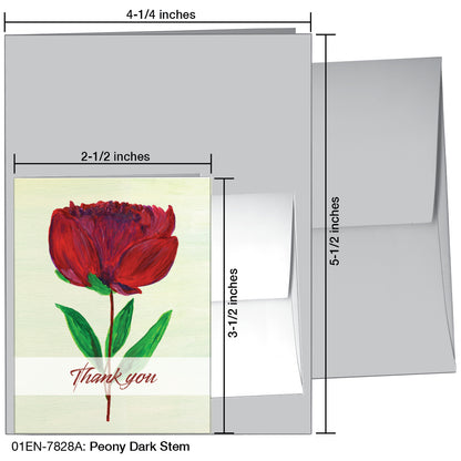 Peony Dark Stem, Greeting Card (7828A)