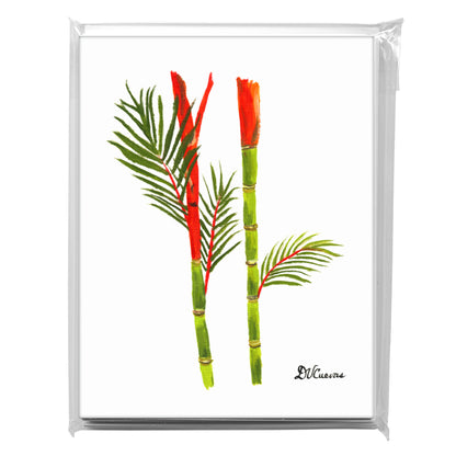 Bamboo - Red, Greeting Card (7836)