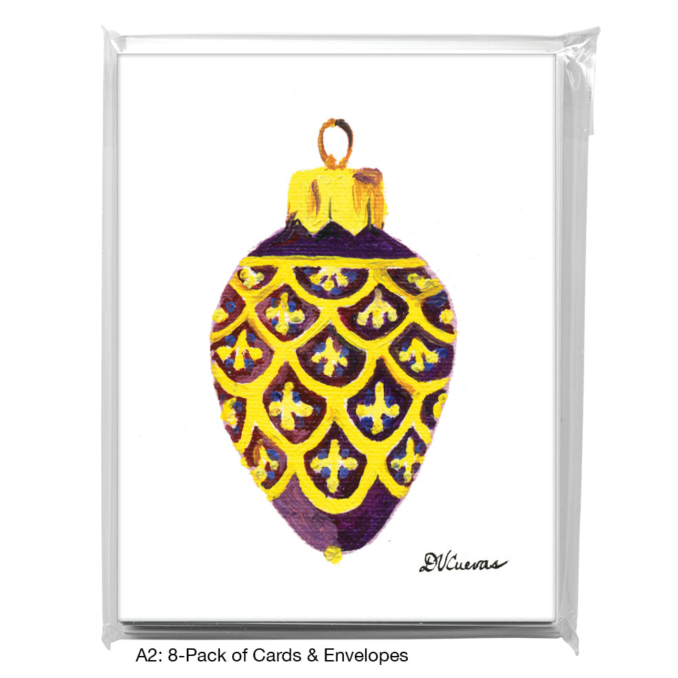 Ornament - Purple & Gold, Greeting Card (7839)