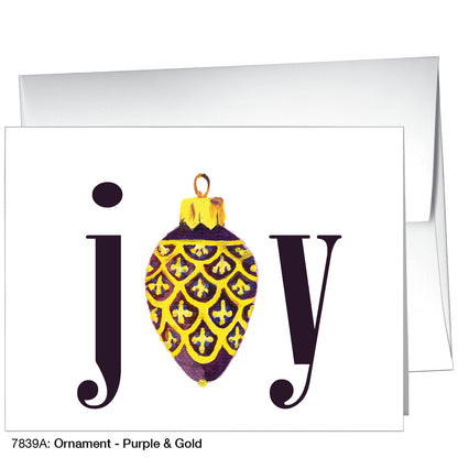 Ornament - Purple & Gold, Greeting Card (7839A)