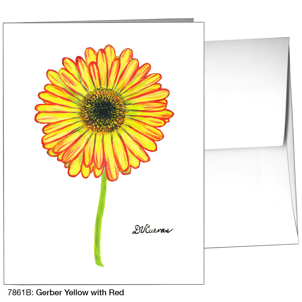 Gerber Yellow With Red, Greeting Card (7861B)