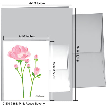 Pink Roses Beverly, Greeting Card (7883)