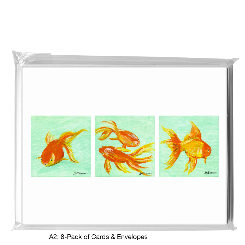 Goldfish Trio, Greeting Card (7889)