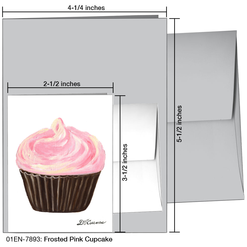 Frosted Pink Cupcake, Greeting Card (7893)