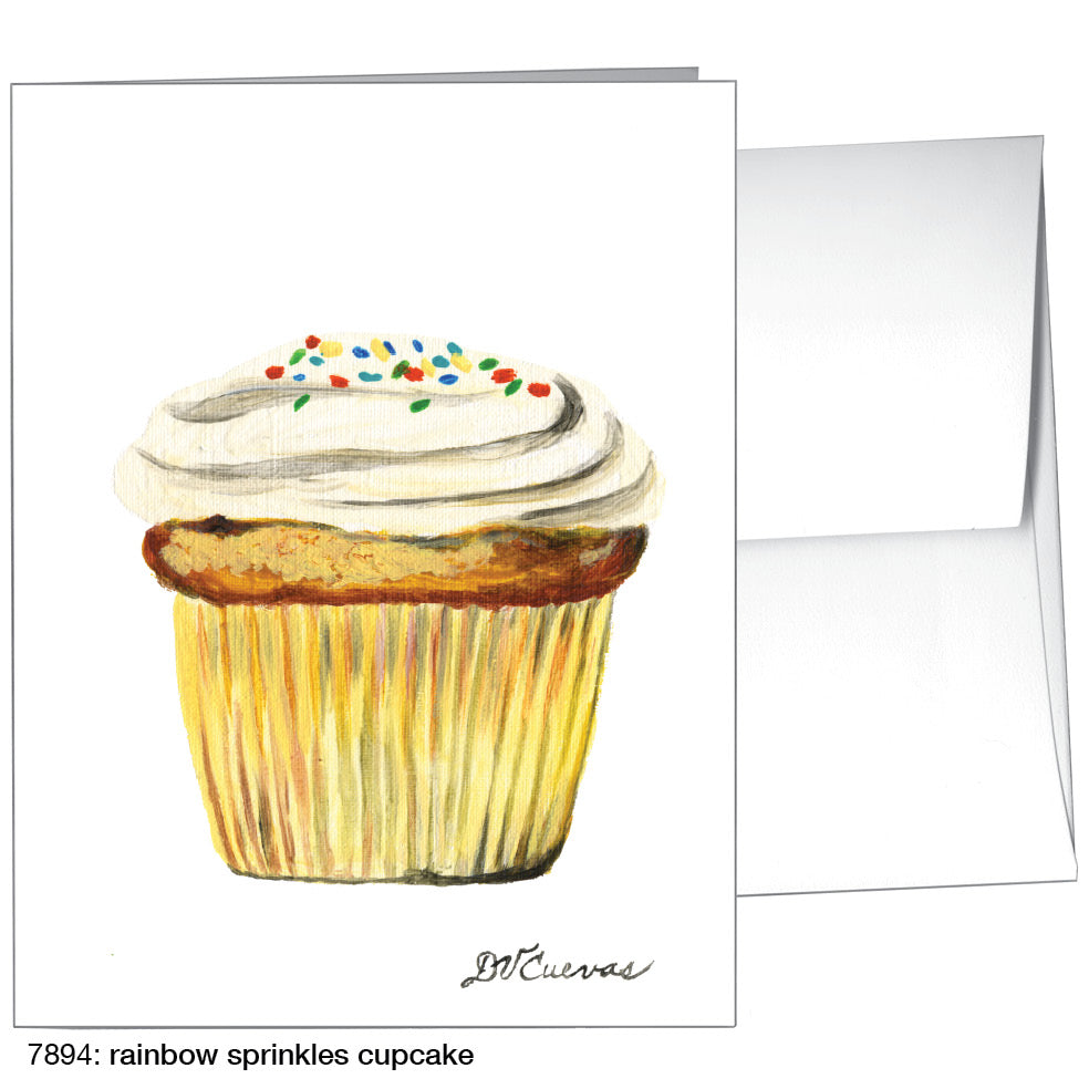 Rainbow Sprinkles Cupcake, Greeting Card (7894)