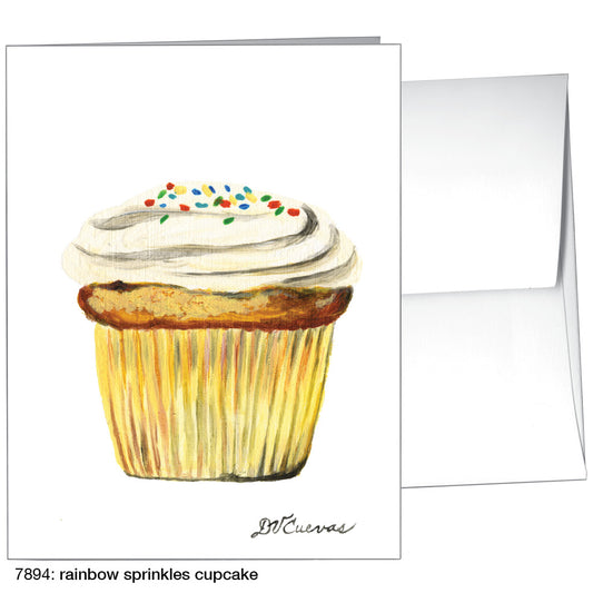 Rainbow Sprinkles Cupcake, Greeting Card (7894)