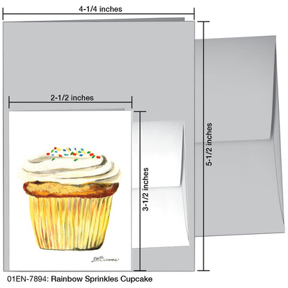 Rainbow Sprinkles Cupcake, Greeting Card (7894)