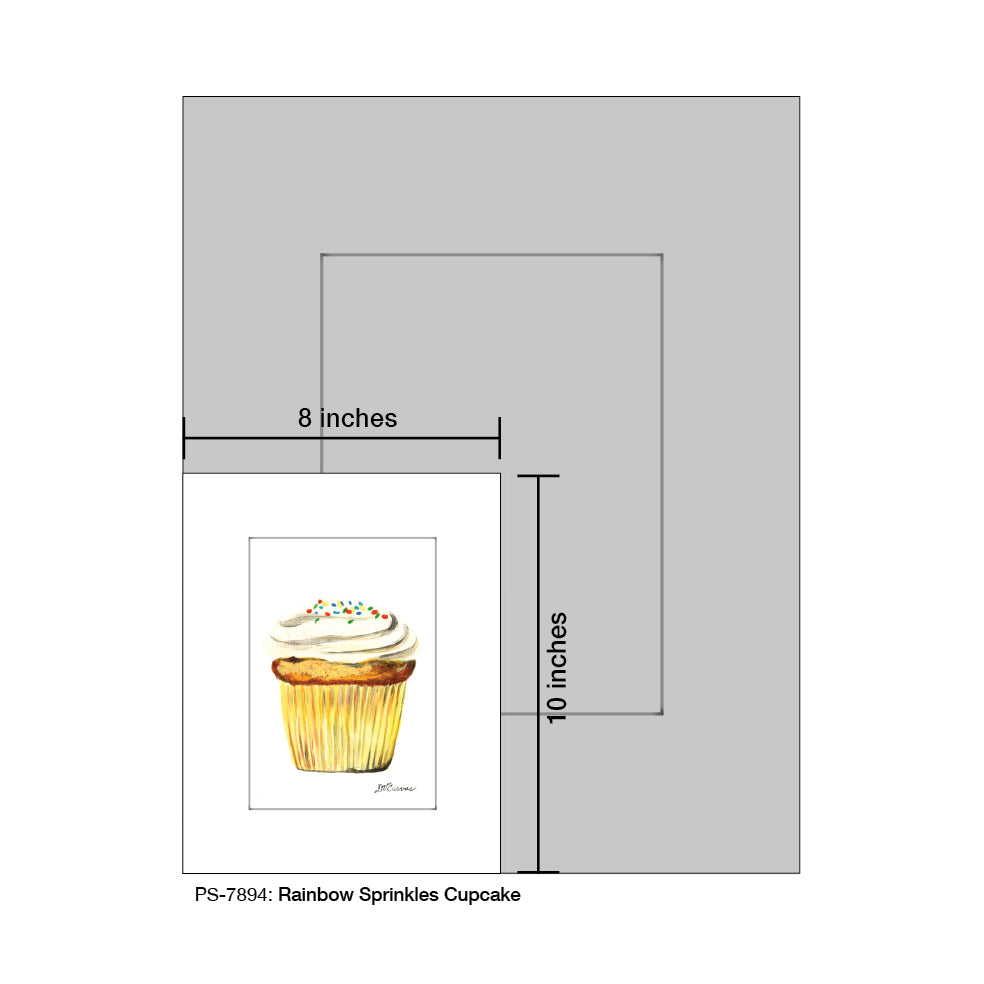 Rainbow Sprinkles Cupcake, Print (#7894)