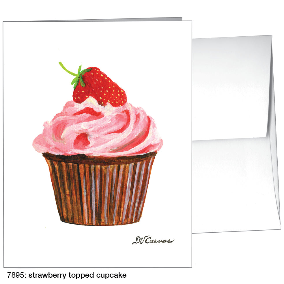 Strawberry Topped Cupcake, Greeting Card (7895)