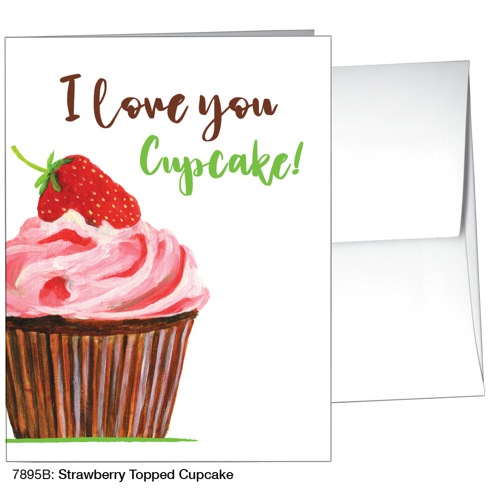 Strawberry Topped Cupcake, Greeting Card (7895B)