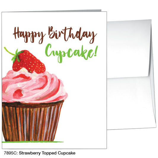 Strawberry Topped Cupcake, Greeting Card (7895C)