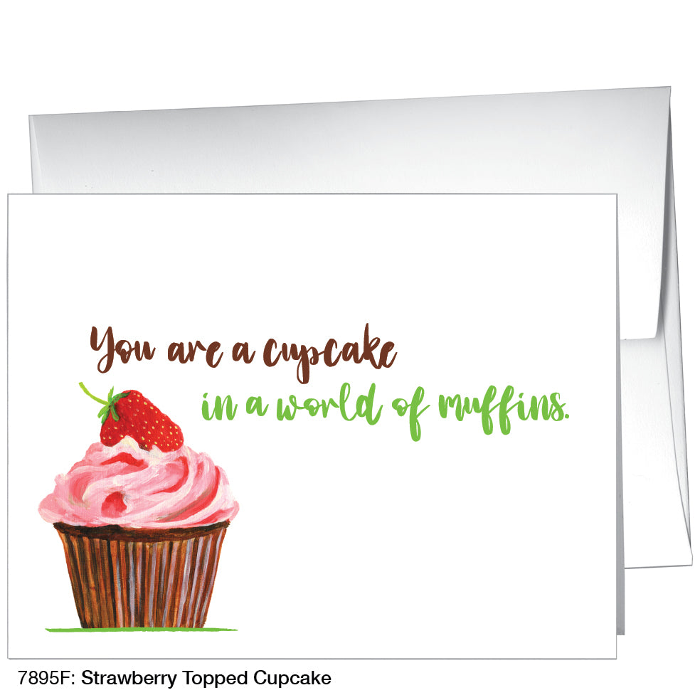 Strawberry Topped Cupcake, Greeting Card (7895F)