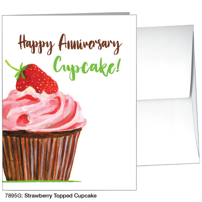 Strawberry Topped Cupcake, Greeting Card (7895G)