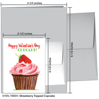 Strawberry Topped Cupcake, Greeting Card (7895H)