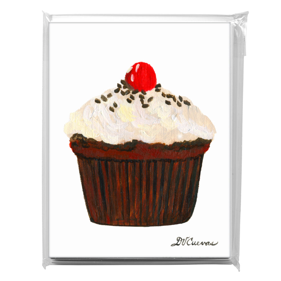 Cherry Topped Cupcake, Greeting Card (7897)