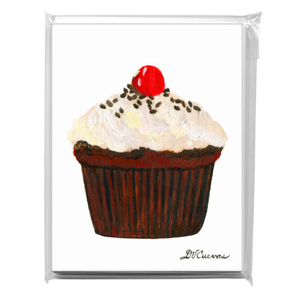 Cherry Topped Cupcake, Greeting Card (7897)