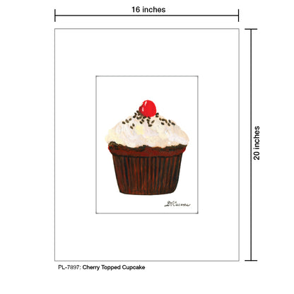 Cherry Topped Cupcake, Print (#7897)