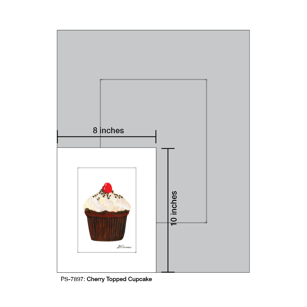 Cherry Topped Cupcake, Print (#7897)