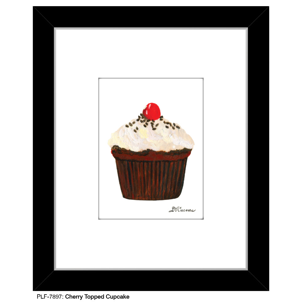 Cherry Topped Cupcake, Print (#7897)