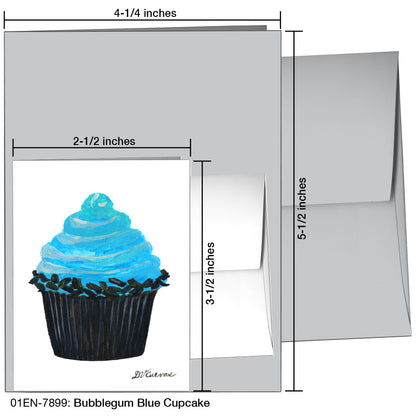 Bubblegum Blue Cupcake, Greeting Card (7899)