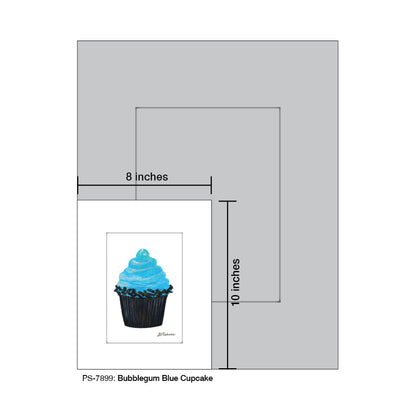 Bubblegum Blue Cupcake, Print (#7899)