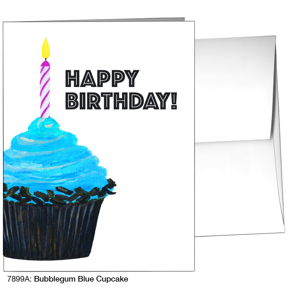 Bubblegum Blue Cupcake, Greeting Card (7899A)