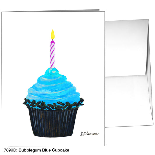 Bubblegum Blue Cupcake, Greeting Card (7899D)