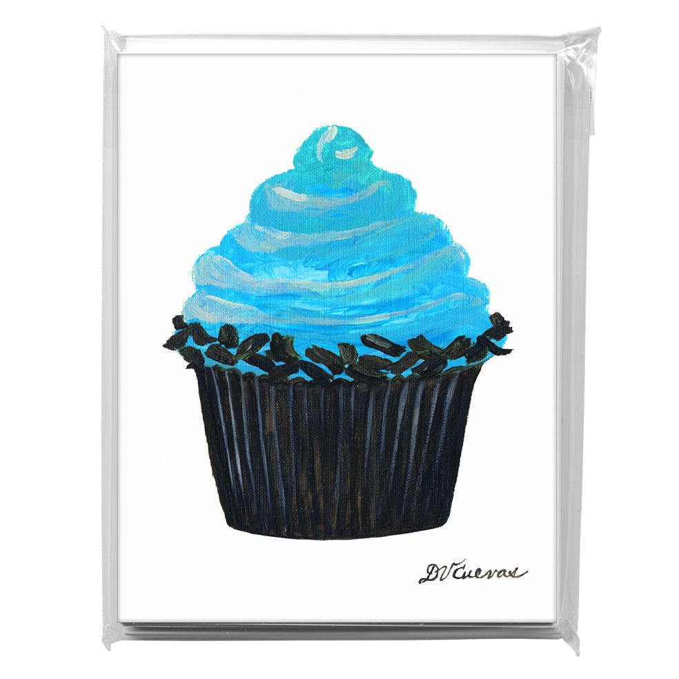 Bubblegum Blue Cupcake, Greeting Card (7899)