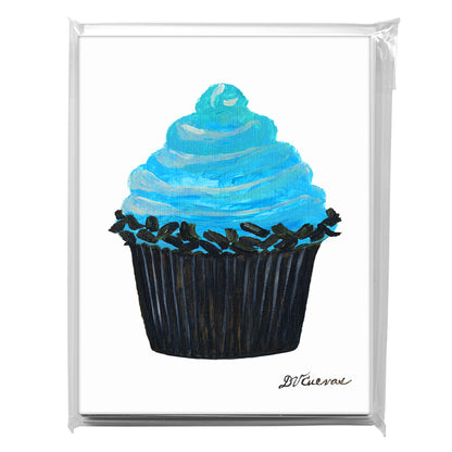 Bubblegum Blue Cupcake, Greeting Card (7899)